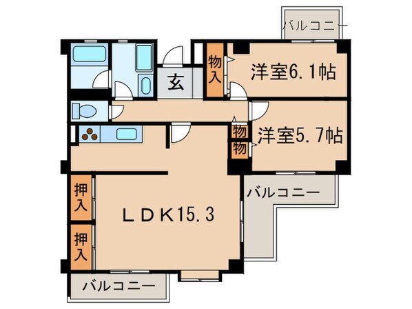 パ－クノヴァ藤ヶ丘南の物件間取画像